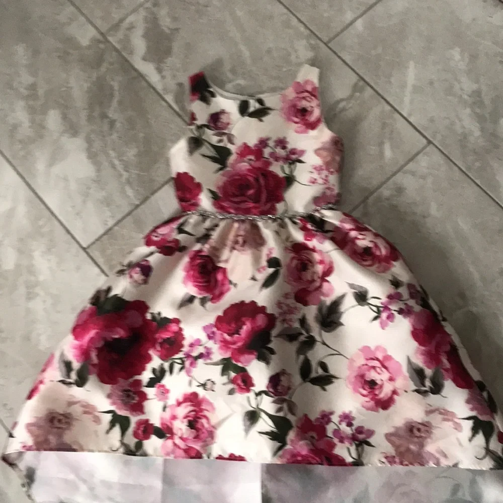 RARE EDITIONS Girls Flowers Sprinkles Hi-Low Flare Special Occasions Dre…